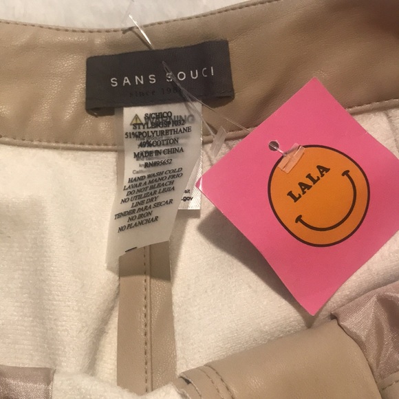 Dressed In LALA “Excuse Me Vegan Leather Shorts in Vanilla” High Rise Bermuda S - Picture 10 of 16